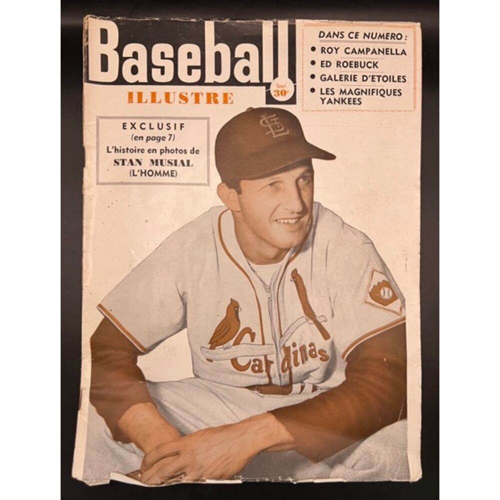 RARE French Canadian 1952 Stan Musial Magazine St. Louis Cardinals, Ted Williams